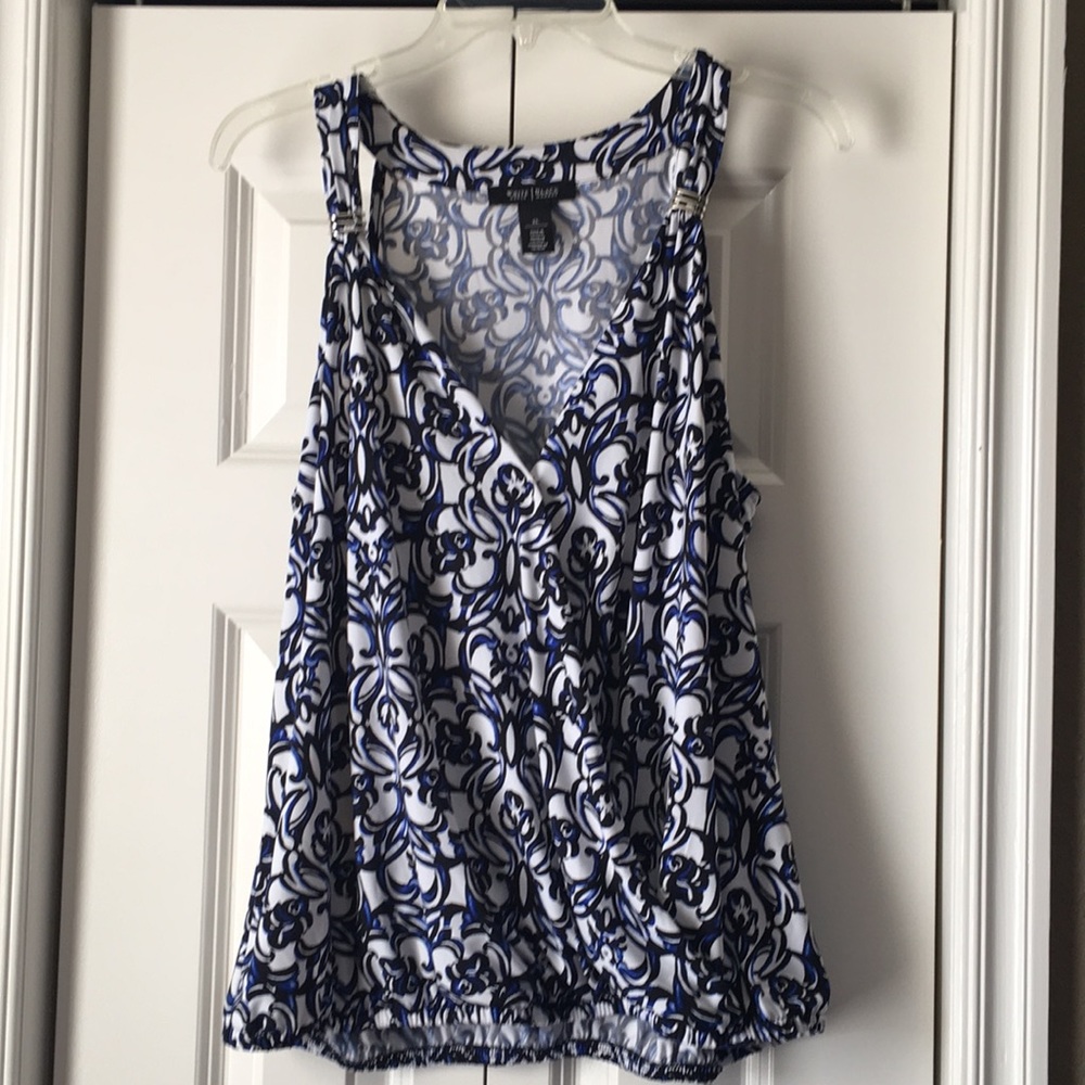 White House Black Market sleeveless wrap top